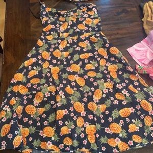 🍍Navy Pineapple Bodice and Flare Dress 🍍